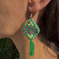 Pendientes tela bordada