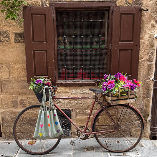 Bolsa Corazones algodón