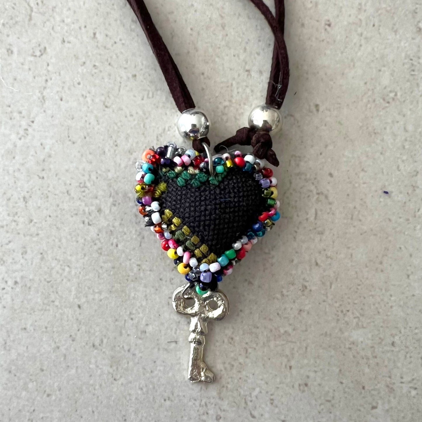 Colgante Corazón Huipil