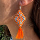 Pendientes tela bordada