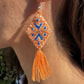 Pendientes tela bordada