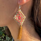 Pendientes tela bordada