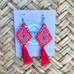 Pendientes tela bordada