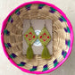 Pendientes tela bordada
