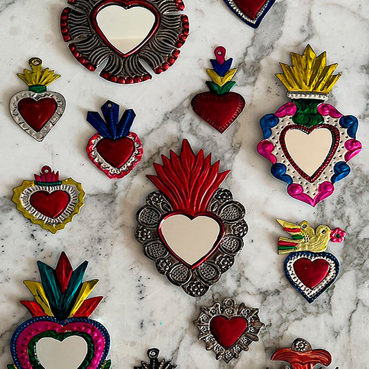 Espejo corazón hojalata